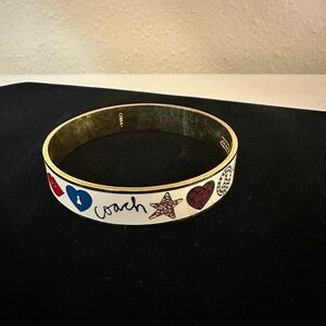 6.5” Coach enamel bangle bracelet, perfect condition